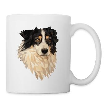 Low Polygon Dog – Geometric Dog Art Design - Mug - white - Right