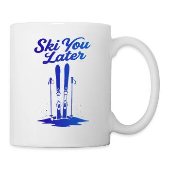 Skier plus tard : Drôle de dicton pour les skieurs - Mug blanc - blanc - Droite