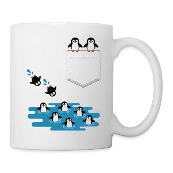 Penguin Jump Into The Water Pocket Design - Mug - white - Right