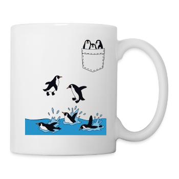 Penguin Jump Into The Water Pocket Design - Mug - white - Right