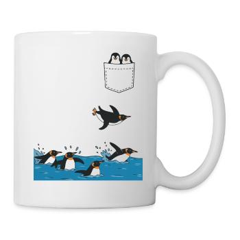 Penguin Jump Into The Water Pocket Design - Mug - white - Right