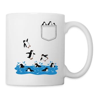 Penguin Jump Into The Water Pocket Design - Mug - white - Right