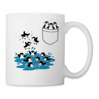 Penguin Jump Into The Water Pocket Design - Mug - white - Right