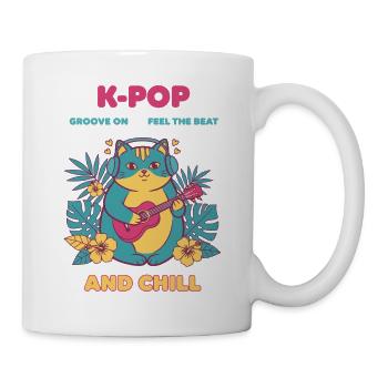 K-POP Groove auf Feel The Beat und Chill Cat - Tasse - Weiß - Rechts
