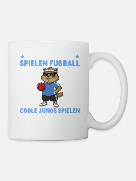Handballer Murmeltier Coole Jungs spielen Handball - Tasse - Weiß