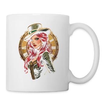 Steam Punk Beautiful Women Steampunk - Mug - white - Right