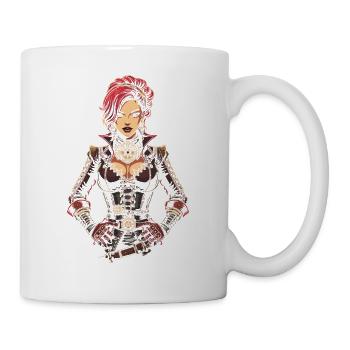 Steam Punk Beautiful Women Steampunk - Mug - white - Right