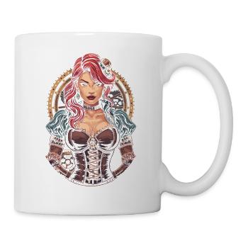 Steam Punk Beautiful Women Steampunk - Mug - white - Right