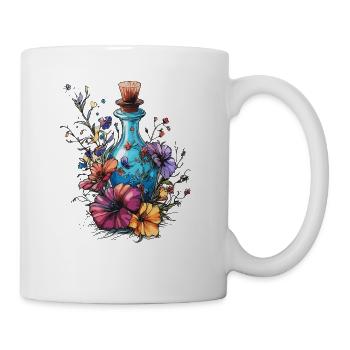 Flower bottle in a blaze of colour - Mug - white - Right