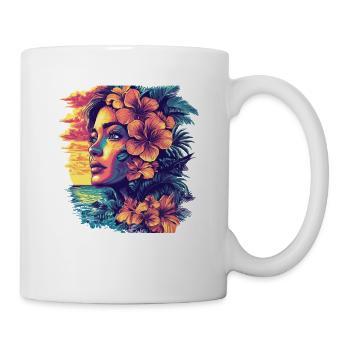 Rêve d’hibiscus au coucher du soleil - Mug blanc - blanc - Droite