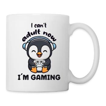 Je ne peux pas être adulte maintenant, je joue drôle, joueur drôle, Pingouin - Mug blanc - blanc - Droite
