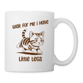 Attends-moi, j’ai de petites jambes - Lustige Katze - Mug blanc - blanc - Droite