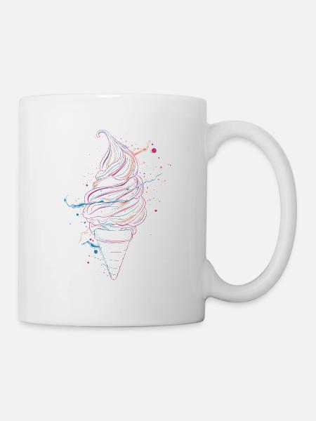 Eistüte Skizze - Tasse - Weiß