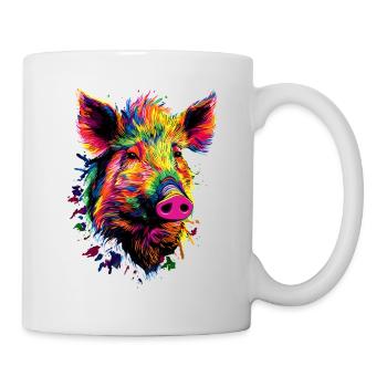 Wild boar Wild boar Wild boar Pig Hunter - Mug - white - Right