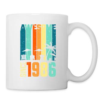 Vintage Tropical Skyline Since 1986 - Mug - white - Right