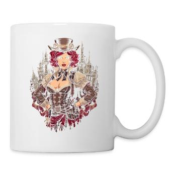 Steam Punk Beautiful Women Steampunk - Mug - white - Right