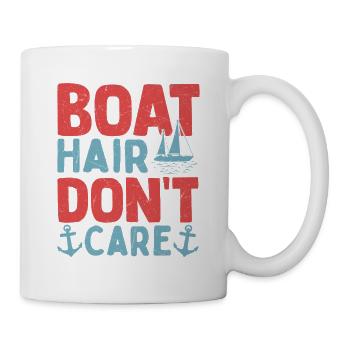 Boat Hair Don't Care Sailor Sail Captain - Mug - white - Right