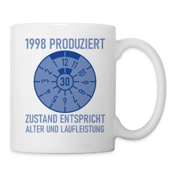 1998 Née 30e anniversaire Réglage de voitures - Mug blanc - blanc - Droite