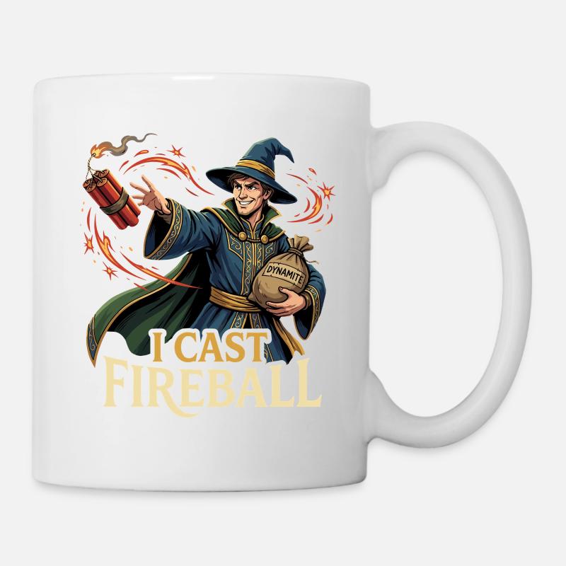 I Cast Fireball - Funny Wizard Fantasy & Gaming - Mug - white