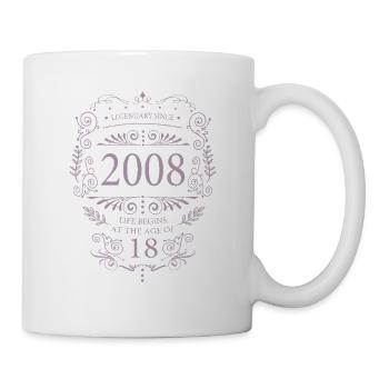 Legendary since 2008 18 Birthday Vintage Design - Mug - white - Right