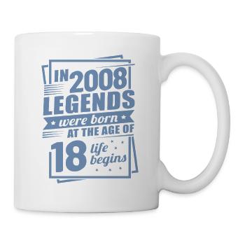 Legendary since 2008 18 Birthday Vintage Design - Mug - white - Right