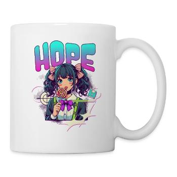 Anime Girl HOPE Lollipop – Kawaii Manga Style - Mug blanc - blanc - Droite