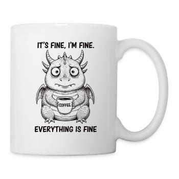Its Fine In Fine Coffee Dragon Humor - Mug - white - Right