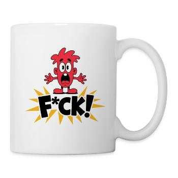 Cri de dessin animé rouge FCK Burst - Mug blanc - blanc - Droite
