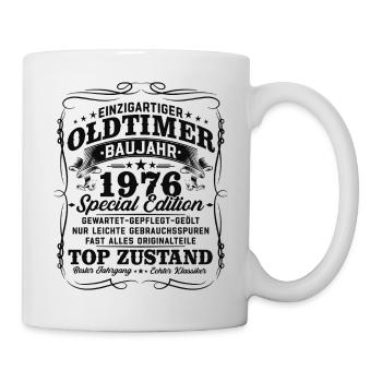 50. Geburtstag 1976 Oldtimer Geschenk Retro - Tasse - Weiß - Rechts