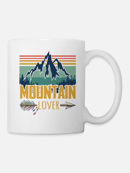 Bergliebhaber Retro - Tasse - Weiß
