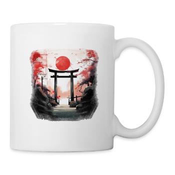 Red Torii on Autumn Trail - Mug - white - Right