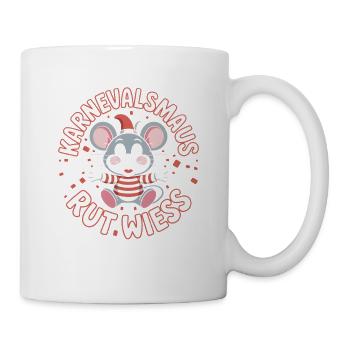 Karnevalsmaus Rut Wiess Köln Kölner Karneval Maus - Tasse - Weiß - Rechts