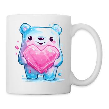 Cuddly bear with heart crystal - Mug - white - Right