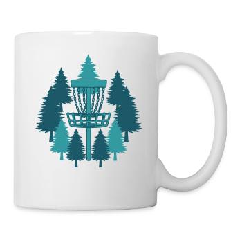 Panier de disc golf dans la forêt Frisbee Golf volant - Mug blanc - blanc - Droite