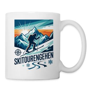 Skitourengehen Berge Sonnenaufgang Tour - Tasse - Weiß - Rechts