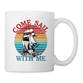 Viens naviguer avec moi Capitaine Marin - Mug blanc - blanc - Droite