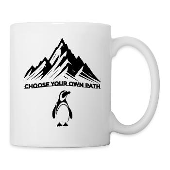 Silhouette minimaliste du pingouin - Mug blanc - blanc - Droite