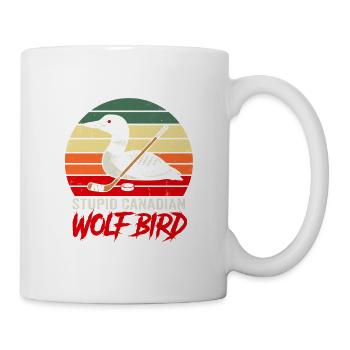 Retro Sunset Loon Hockeyvogel-Design - Tasse - Weiß - Rechts