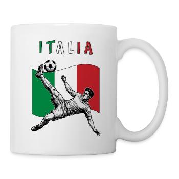 Fußball Italien Calcio Flagge Fallrückzieher - Tasse - Weiß - Rechts