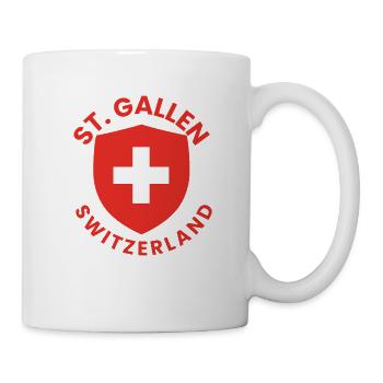 St. Gallen Schweiz Schildemblem - Tasse - Weiß - Rechts