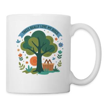 Les arbres adorent vraiment mes disques Scène drôle de disc golf - Mug blanc - blanc - Droite