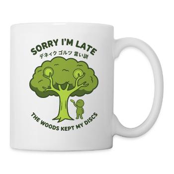 Désolé pour le retard Les bois ont gardé mes disques Disc golf - Mug blanc - blanc - Droite