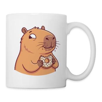 Capybara avec motif d’animal mignon drôle de beignet - Mug blanc - blanc - Droite