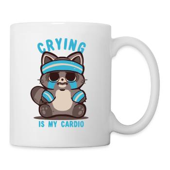Weinen ist mein Cardio-Waschbär - Tasse - Weiß - Rechts