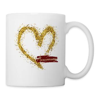 Golden Heart Sparkle Anniversary Illustration - Tasse - Weiß - Rechts