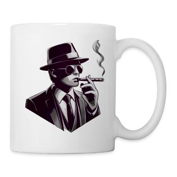 Noir Gentleman with Cigar - Mug - white - Right
