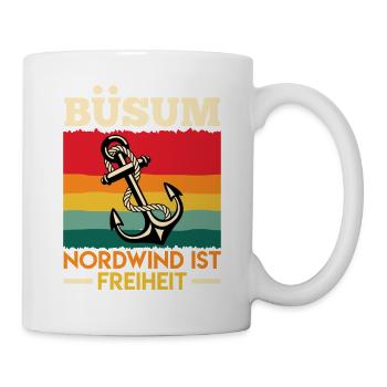 North Sea BÜSUM NORTH WIND IS FREEDOM Funny - Mug - white - Right