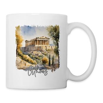 Aquarelle d’Athènes, Athènes Grèce - Mug blanc - blanc - Droite