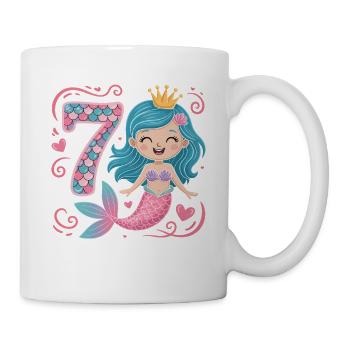Meerjungfrau 7. Geburtstag 7 Jahre - Tasse - Weiß - Rechts