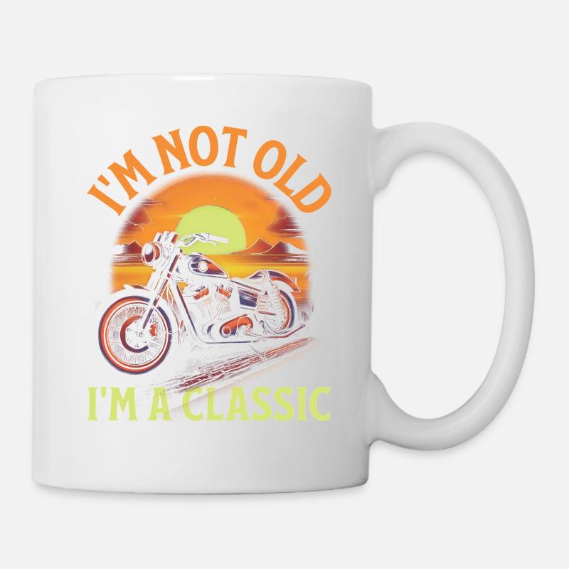 Je ne suis pas vieux, je suis un modèle classique de moto - Mug blanc - blanc